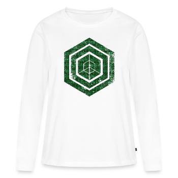 Hexagon-Programmierung Programmierer Codierung geometrisch - Frauen Premium Bio Langarmshirt - Weiß - Vorne - Julia (174cm)