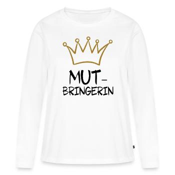 MUT - Frauen Premium Bio Langarmshirt - Weiß - Vorne - Julia (174cm)