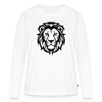 Tête de lion - T-shirt manches longues Premium bio Femme - blanc - Devant - Julia (174cm)