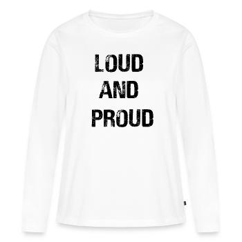Bruyant Fier - T-shirt manches longues Premium bio Femme - blanc - Devant - Julia (174cm)