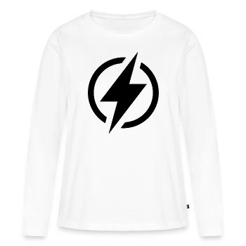 Eclair - T-shirt manches longues Premium bio Femme - blanc - Devant - Julia (174cm)