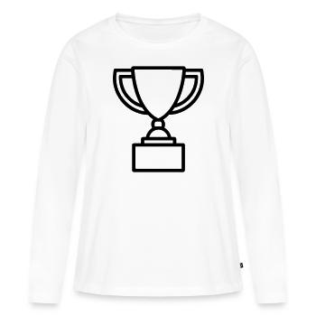 trophée - T-shirt manches longues Premium bio Femme - blanc - Devant - Julia (174cm)