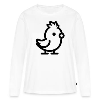 poussin - T-shirt manches longues Premium bio Femme - blanc - Devant - Julia (174cm)