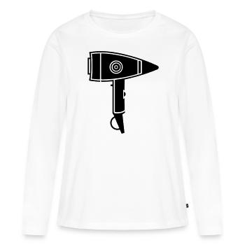 Seche cheveux - T-shirt manches longues Premium bio Femme - blanc - Devant - Julia (174cm)