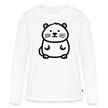 Castor - T-shirt manches longues Premium bio Femme - blanc - Devant - Julia (174cm)