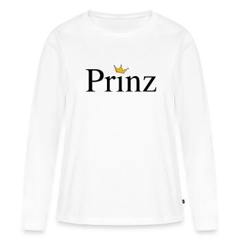 Prinz mit Krone - Frauen Premium Bio Langarmshirt - Weiß - Vorne - Julia (174cm)