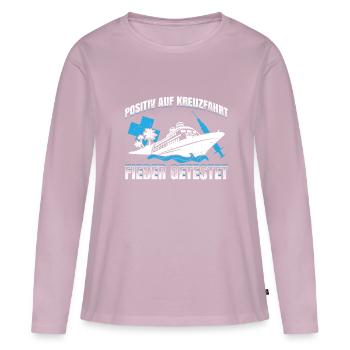 Positiv Auf Kreuzfahrt Fieber Getestet Geschenk - Frauen Premium Bio Langarmshirt - Altrosa - Vorne - Julia (174cm)