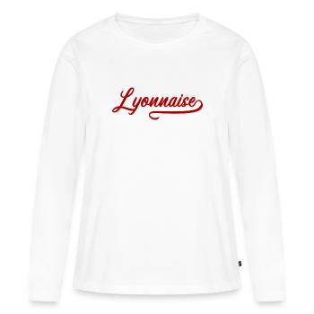 Lyonnaise - T-shirt manches longues Premium bio Femme - blanc - Devant - Julia (174cm)