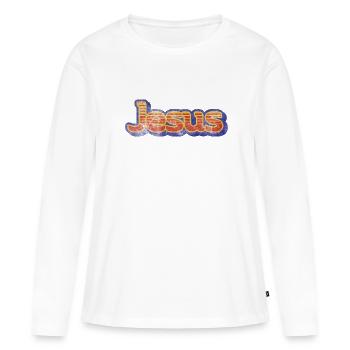 Jésus - T-shirt manches longues Premium bio Femme - blanc - Devant - Julia (174cm)