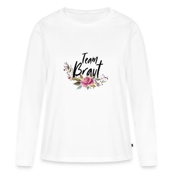 Team bride - JGA - floral series - Women's Premium Organic Long Sleeve Shirt - white - Front - Julia (174cm)