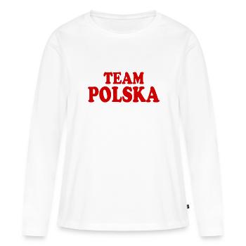 Pologne - T-shirt manches longues Premium bio Femme - blanc - Devant - Julia (174cm)