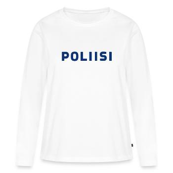 police - T-shirt manches longues Premium bio Femme - blanc - Devant - Julia (174cm)