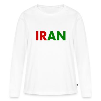 Iran - T-shirt manches longues Premium bio Femme - blanc - Devant - Julia (174cm)