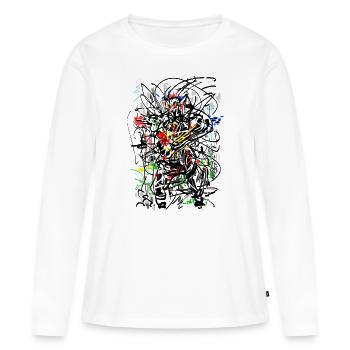 abstrakt - Frauen Premium Bio Langarmshirt - Weiß - Vorne - Julia (174cm)