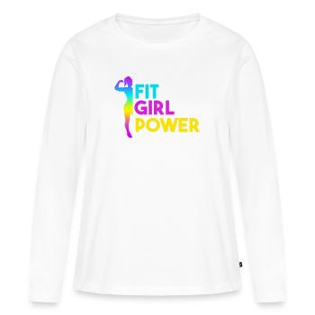 Fitgirl Power Workout Motivation Sport Mädchen fit - Frauen Premium Bio Langarmshirt - Weiß - Vorne - Julia (174cm)