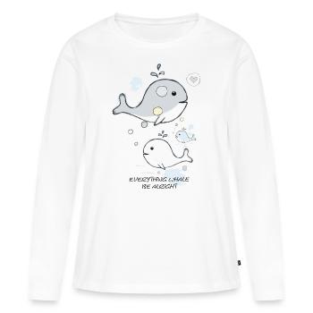 whales - Women's Premium Organic Long Sleeve Shirt - white - Front - Julia (174cm)