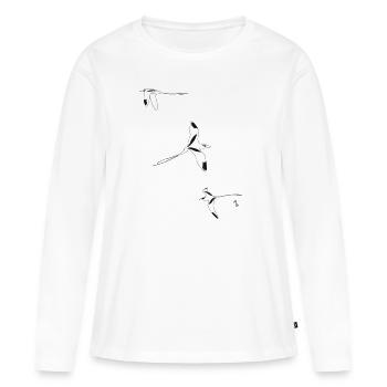 Pailles en queue, île de la Réunion - T-shirt manches longues Premium bio Femme - blanc - Devant - Julia (174cm)