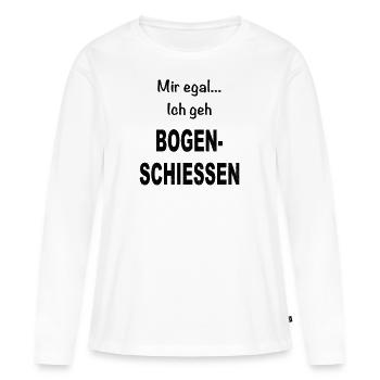 Bogenschiessen Bogenschütze Bogen Pfeil Langbogen - Frauen Premium Bio Langarmshirt - Weiß - Vorne - Julia (174cm)