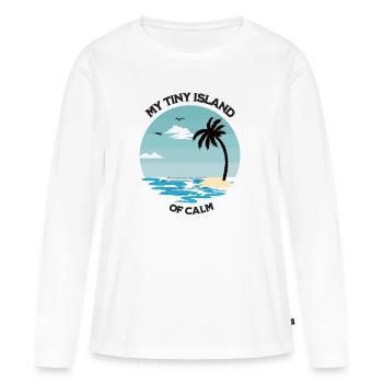 Island, beach and sea - my tiny island of calm - Women's Premium Organic Long Sleeve Shirt - white - Front - Julia (174cm)