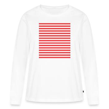 Horizental Streifen schwarz und rot - Women's Premium Organic Long Sleeve Shirt - white - Front - Julia (174cm)