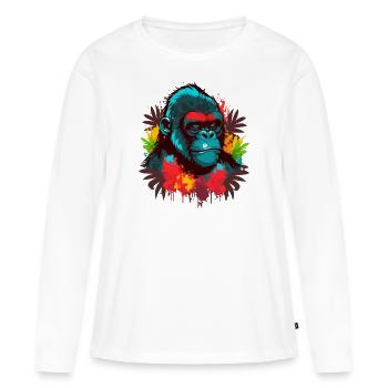 Plaint des jours de pluie - T-shirt manches longues Premium bio Femme - blanc - Devant - Julia (174cm)