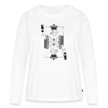 Coole Cannabis Hanf König Spielkarte - Frauen Premium Bio Langarmshirt - Weiß - Vorne - Julia (174cm)