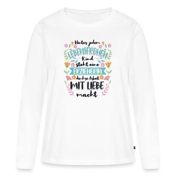 Éducatrices d’éducatrices - T-shirt manches longues Premium bio Femme - blanc - Devant - Julia (174cm)
