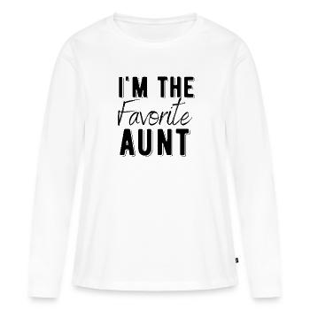 Tante - T-shirt manches longues Premium bio Femme - blanc - Devant - Julia (174cm)