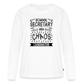 School Secretary Chaos Coordinator - Women's Premium Organic Long Sleeve Shirt - white - Front - Julia (174cm)