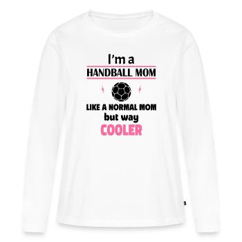 Ich bin eine Handball-Mama - Frauen Premium Bio Langarmshirt - Weiß - Vorne - Julia (174cm)