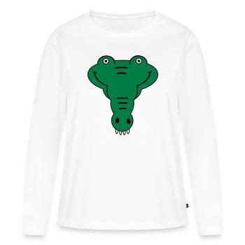 alligator - T-shirt manches longues Premium bio Femme - blanc - Devant - Julia (174cm)