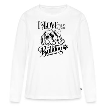 Bulldog - Frauen Premium Bio Langarmshirt - Weiß - Vorne - Julia (174cm)