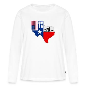 Texas - T-shirt manches longues Premium bio Femme - blanc - Devant - Julia (174cm)
