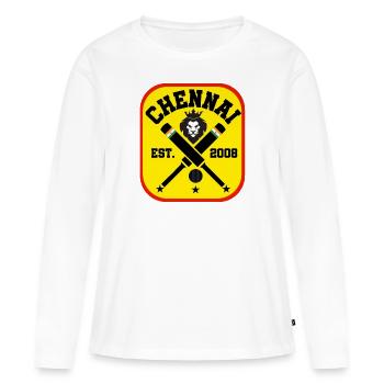 Cricket Chennai Inde - T-shirt manches longues Premium bio Femme - blanc - Devant - Julia (174cm)