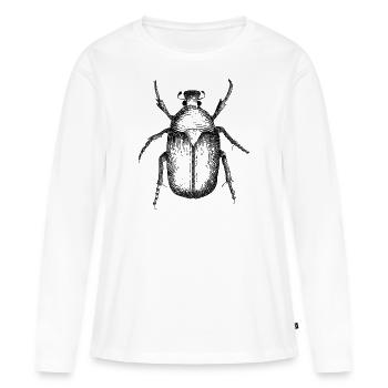 Croquis de coléoptère vintage - T-shirt manches longues Premium bio Femme - blanc - Devant - Julia (174cm)