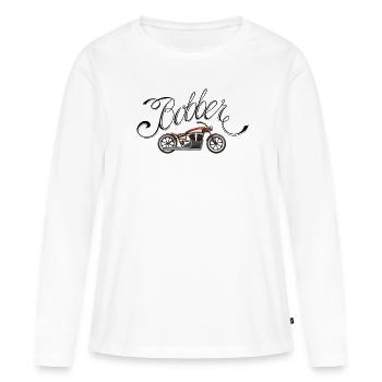Moto Bobber - T-shirt manches longues Premium bio Femme - blanc - Devant - Julia (174cm)