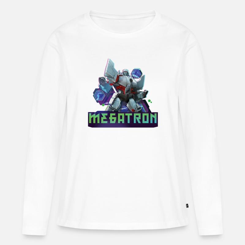 Transformers Earth Spark Decepticons Megatron - Frauen Premium Bio Langarmshirt - Weiß
