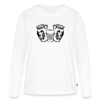 Bembel with ribbed - Women's Premium Organic Long Sleeve Shirt - white - Front - Julia (174cm)