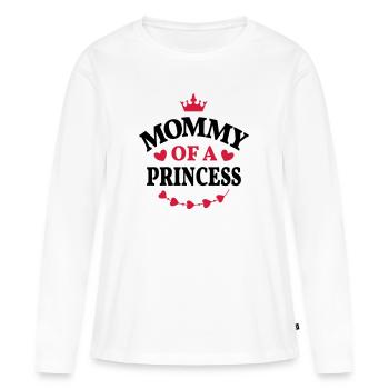 Maman d'un coeur cadeau princesse mère fille - T-shirt manches longues Premium bio Femme - blanc - Devant - Julia (174cm)
