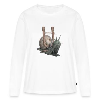 Snail Schnecke Fantasy Geschenk - Frauen Premium Bio Langarmshirt - Weiß - Vorne - Julia (174cm)