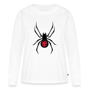 Schwarze Spinne mit Skull Muster - Frauen Premium Bio Langarmshirt - Weiß - Vorne - Julia (174cm)
