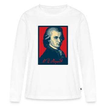 Wolfgang Amadeus Mozart - Frauen Premium Bio Langarmshirt - Weiß - Vorne - Julia (174cm)