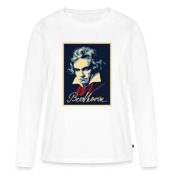 Beethoven - T-shirt manches longues Premium bio Femme - blanc - Devant - Julia (174cm)