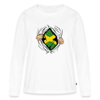 Jamaica Flag Jamaican Flag Jamaica Vintage - Women's Premium Organic Long Sleeve Shirt - white - Front - Julia (174cm)