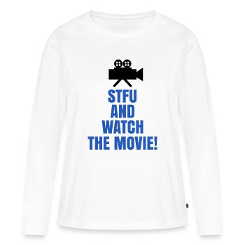 Movies Theater Streaming Statement Camera - Women's Premium Organic Long Sleeve Shirt - white - Front - Julia (174cm)
