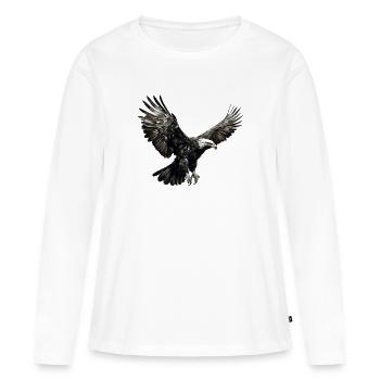 Eagle en route vers la terre ferme - T-shirt manches longues Premium bio Femme - blanc - Devant - Julia (174cm)
