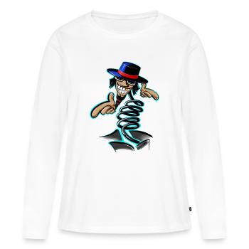 Sauteur - T-shirt manches longues Premium bio Femme - blanc - Devant - Julia (174cm)