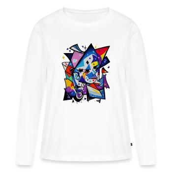 Graffiti - T-shirt manches longues Premium bio Femme - blanc - Devant - Julia (174cm)