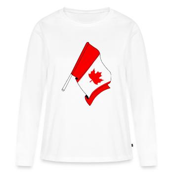 Drapeau du Canada - T-shirt manches longues Premium bio Femme - blanc - Devant - Julia (174cm)