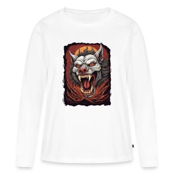 Hell demon dog - Women's Premium Organic Long Sleeve Shirt - white - Front - Julia (174cm)